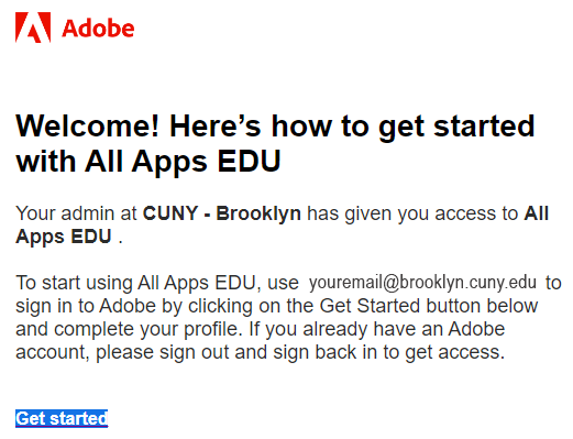 Example email from Adobe.